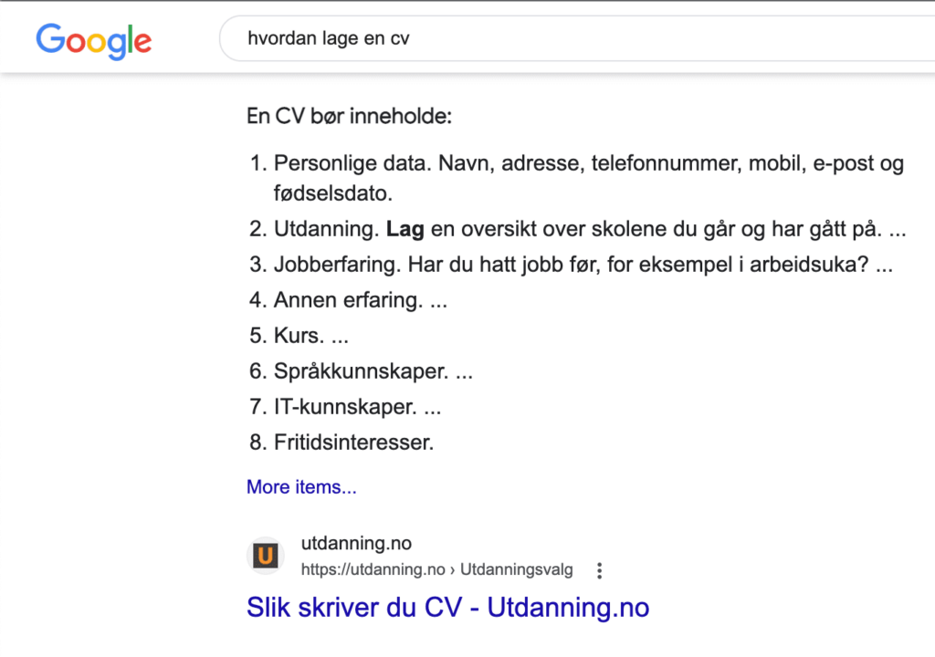 hvordan lage en CV